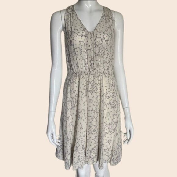 Rebecca Taylor Cream Silk Mini Dress - Picture 1 of 11
